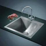 Handmade stainless steel kitchen and laundry sink 530x505mm