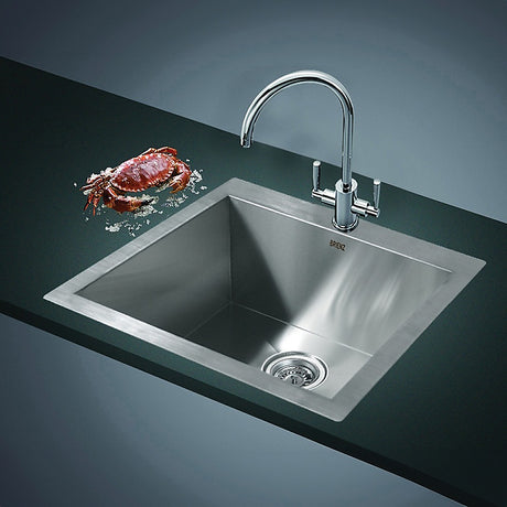 Handmade stainless steel kitchen and laundry sink 530x505mm