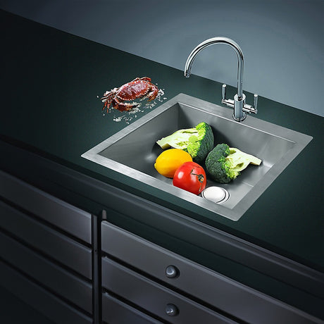 Handmade stainless steel kitchen and laundry sink 530x505mm