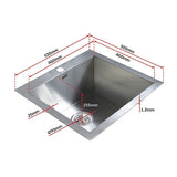 Handmade stainless steel kitchen and laundry sink 530x505mm