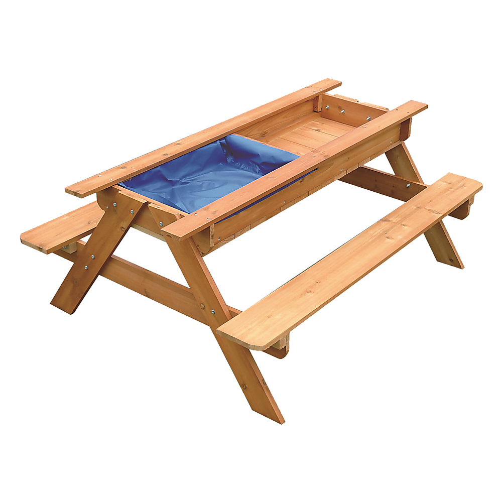 Sand and water wooden picnic table for kids