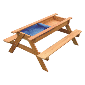 Sand and water wooden picnic table for kids