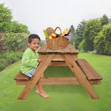 Kids picnic table closed as a bench