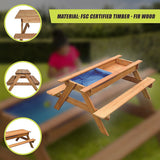 Kids picnic table timber detail