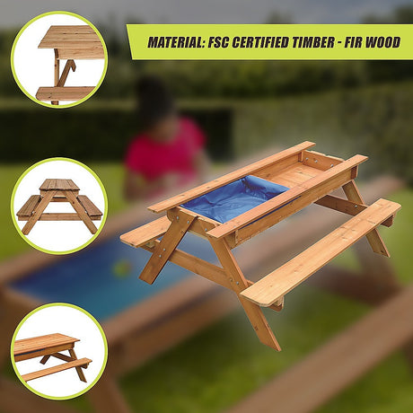 Kids picnic table timber detail
