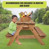 Kids picnic table outdoor setup