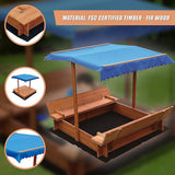Wooden sandpit canopy shade coverage