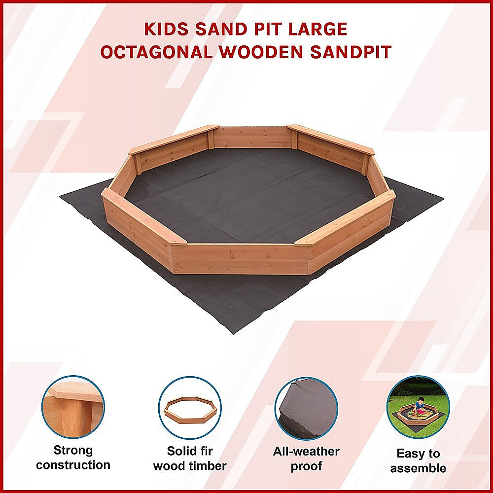 Octagonal wooden sandpit top view