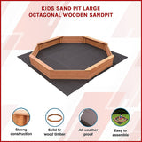 Octagonal wooden sandpit top view