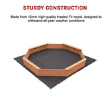 Octagonal wooden sandpit cover detail