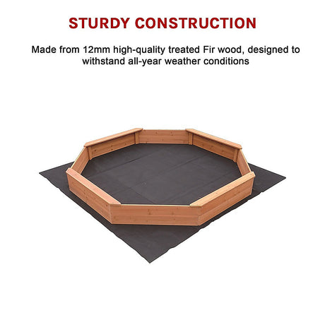 Octagonal wooden sandpit cover detail