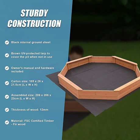 Octagonal wooden sandpit seating capacity
