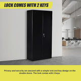 Pragel Two Door Steel Storage Locker Cabinet, 5 Shelf