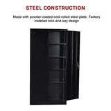 Pragel Two Door Steel Storage Locker Cabinet, 5 Shelf