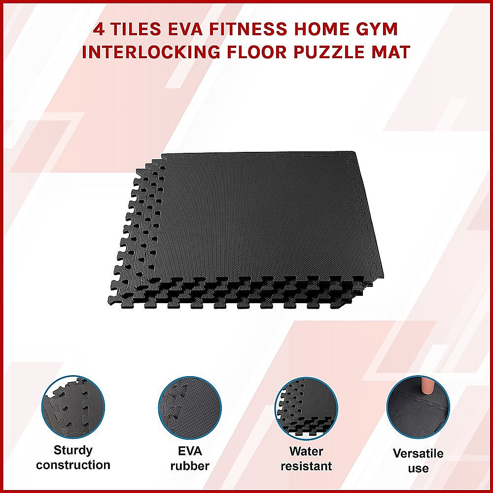 Ecija EVA Gym Floor Mats, 60 x 60cm, 4pcs