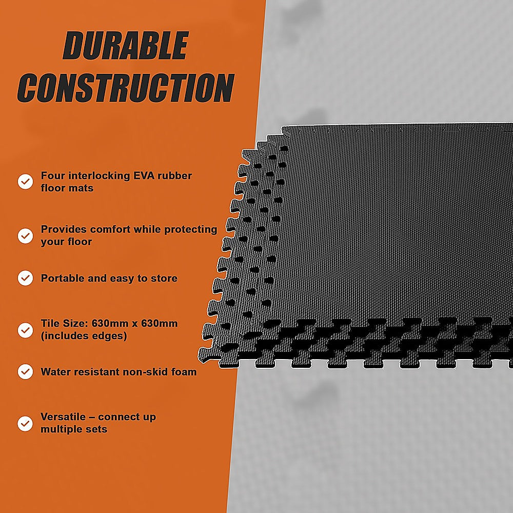Ecija EVA Gym Floor Mats, 60 x 60cm, 4pcs