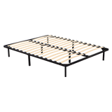 Allure steel queen bed frame in black powder-coated finish — full front view — Allure Home Collections