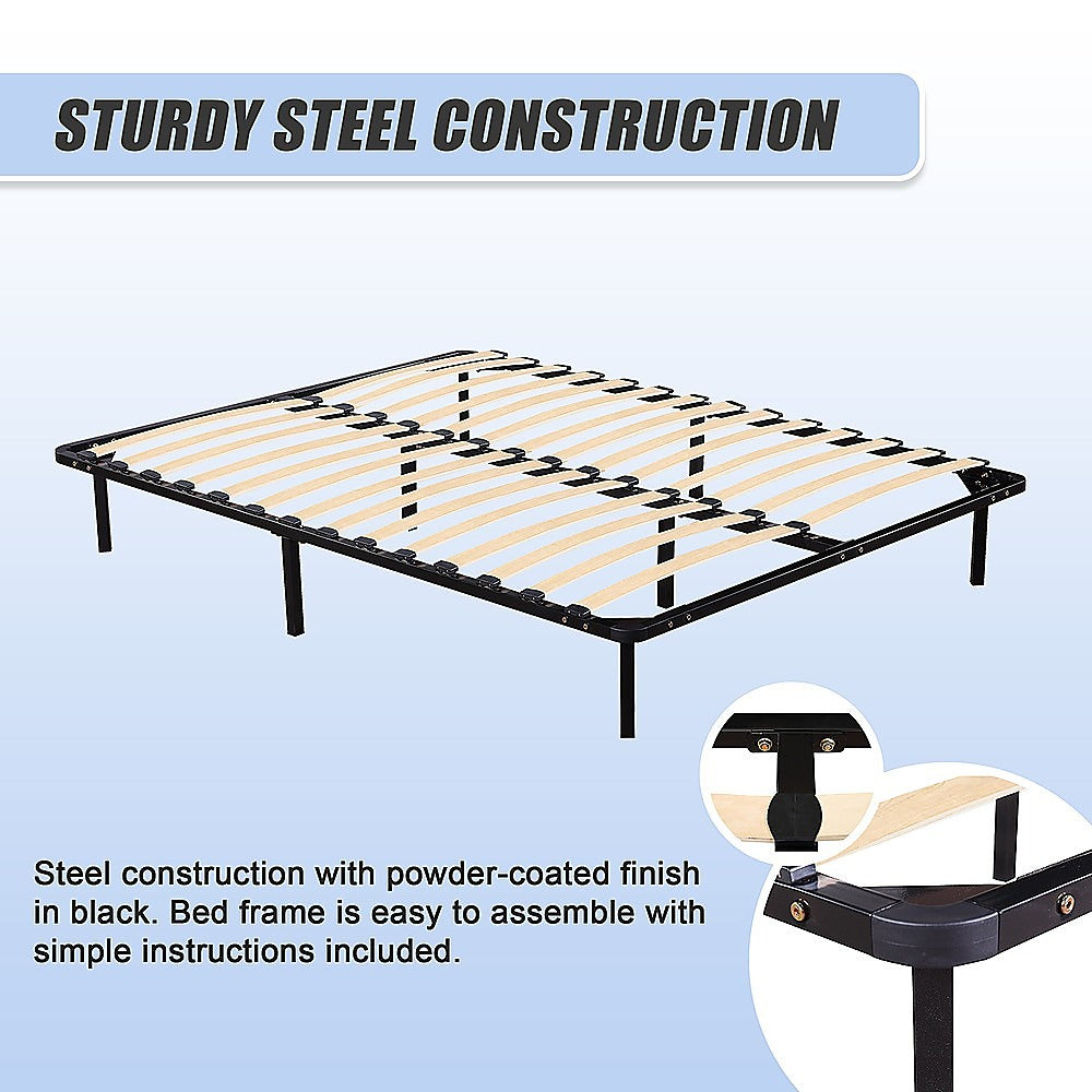 Allure queen metal bed frame disassembled for flat-pack storage — Allure Home Collections
