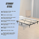 Allure black queen metal bed frame showing quick assembly detail — Allure Home Collections