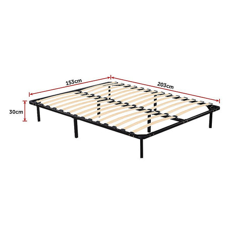 Allure queen steel bed frame showing robust low-profile base — Allure Home Collections