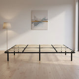 King metal bed frame from foot end showing full 183cm width — Allure Home Collections