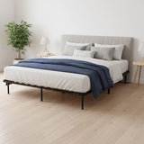 King metal bed frame disassembled for flat-pack storage — Allure Home Collections