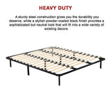 King metal bed frame underbed clearance detail — Allure Home Collections