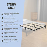 King steel bed frame styled with mattress and bedding — Allure Home Collections