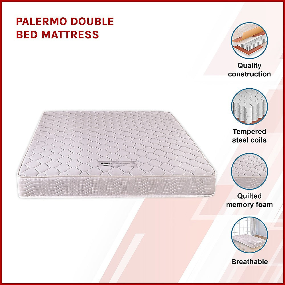 Quilted Spring Mattress, 15cm Double