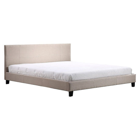 Sorrento Beige King bed frame in a modern bedroom