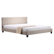 Gladesville king bed in beige linen with a stitched headboard in a calm master bedroom