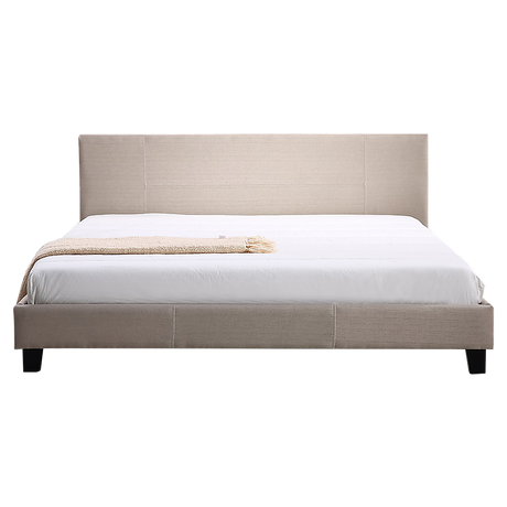 King Linen Fabric Bed Frame Beige