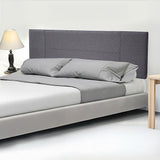 Designer Stitched King Bed Headboard — Grey Linen — Allure Home Collections
