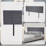 Jagungal Rectangular Bed Head, Grey King