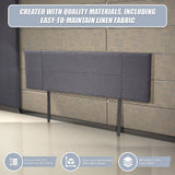 Designer Stitched King Bed Headboard — Grey Linen — Allure Home Collections