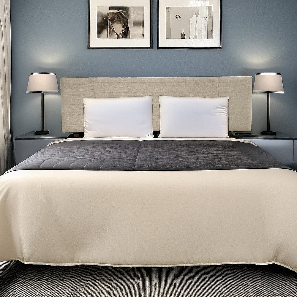Jagungal Rectangular Bed Head, Beige King