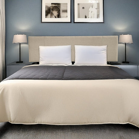 Jagungal Rectangular Bed Head, Beige King