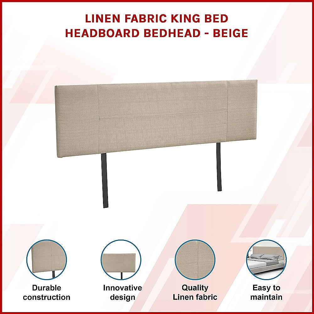 Jagungal Rectangular Bed Head, Beige King