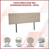 Jagungal Rectangular Bed Head, Beige King