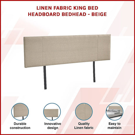 Jagungal Rectangular Bed Head, Beige King