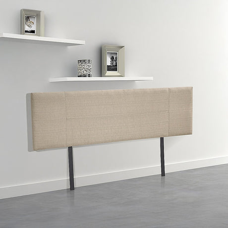 Linen Fabric King Bed Headboard Bedhead - Beige
