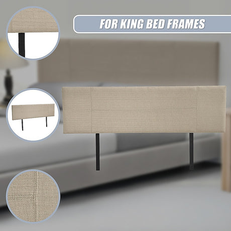Jagungal Rectangular Bed Head, Beige King