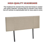 Jagungal Rectangular Bed Head, Beige King