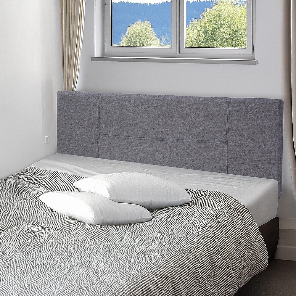 Jagungal Rectangular Bed Head, Grey Queen