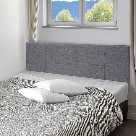Jagungal Rectangular Bed Head, Grey Queen