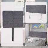 Designer Stitched Queen Bed Headboard — Grey Linen — Allure Home Collections