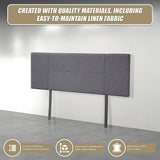Designer Stitched Queen Bed Headboard — Grey Linen — Allure Home Collections