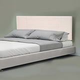 Designer Stitched Queen Bed Headboard — Beige Linen — Allure Home Collections