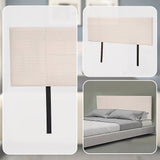 Designer Stitched Queen Bed Headboard — Beige Linen — Allure Home Collections