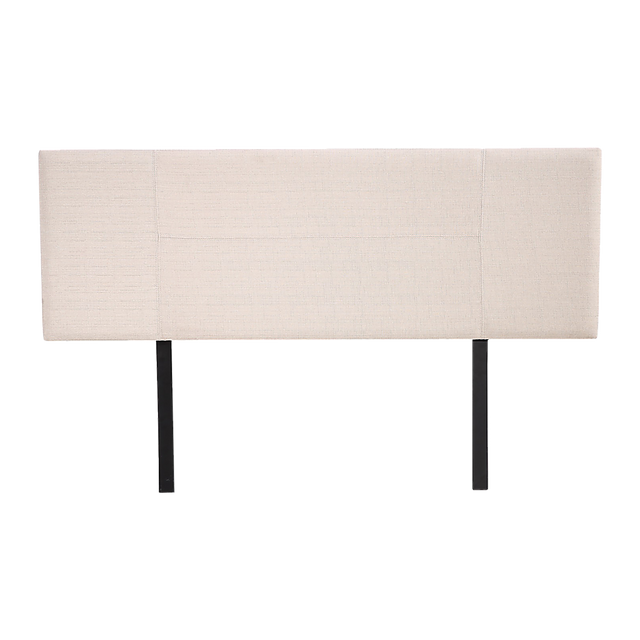 Designer Stitched Queen Bed Headboard — Beige Linen — Allure Home Collections